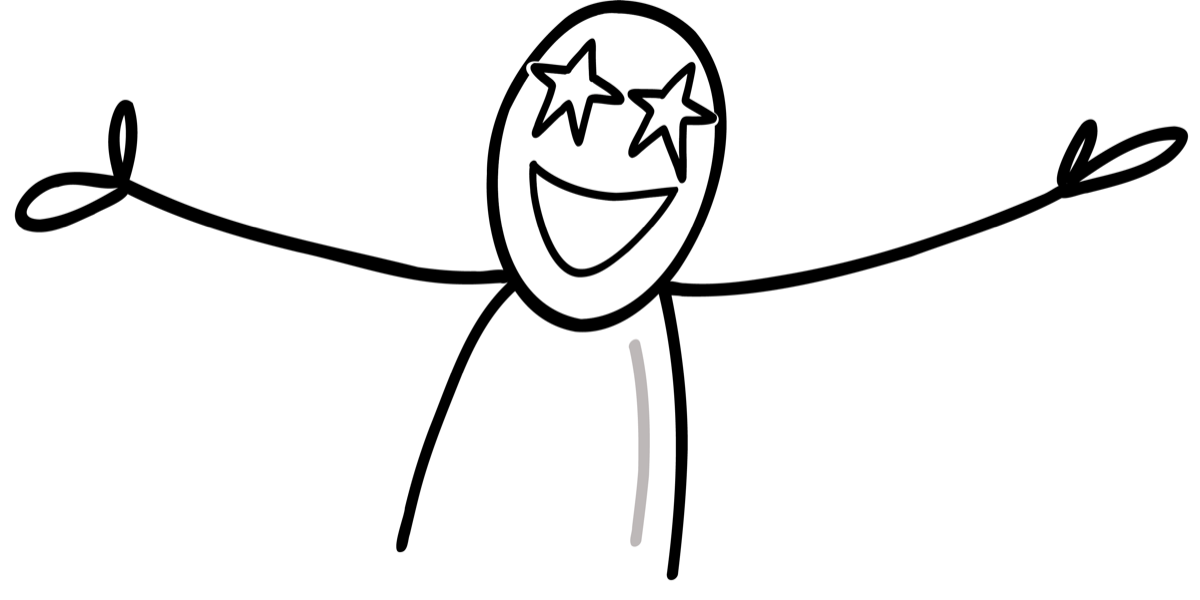 Glad figur med åbne arme – illustration fra bogen